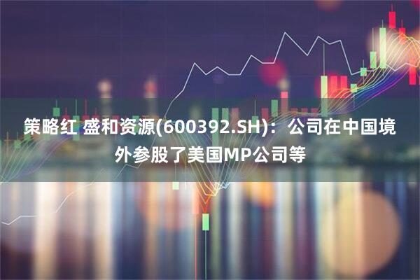 策略红 盛和资源(600392.SH)：公司在中国境外参股了美国MP公司等